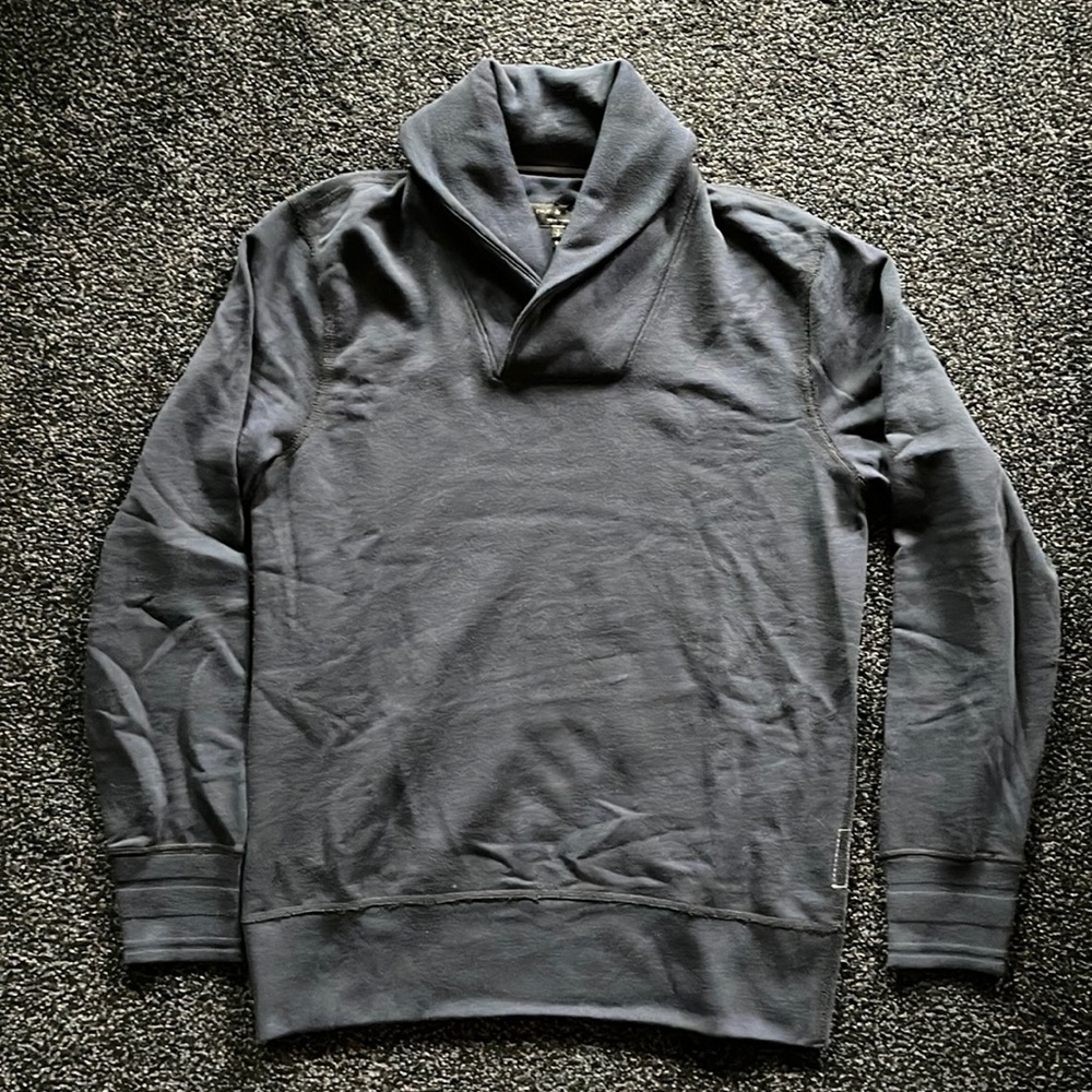 Rag & Bone Navy Shawl Pullover French Terry Sweater